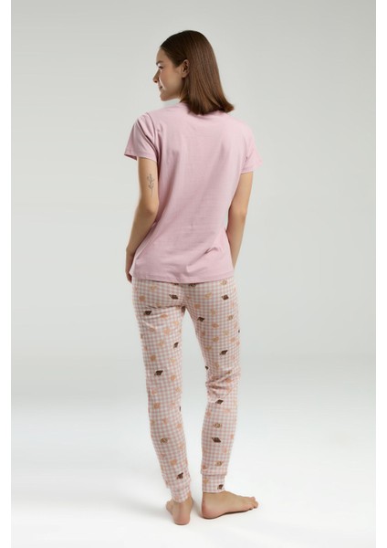 Kadın Pembe Kısa Kol Pijama Takım indirimleri