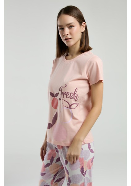 Kadın Turuncu Kısa Kol Pijama Takım