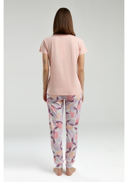Kadın Turuncu Kısa Kol Pijama Takım