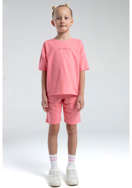 Kız Çocuk Pembe Bermuda Takım