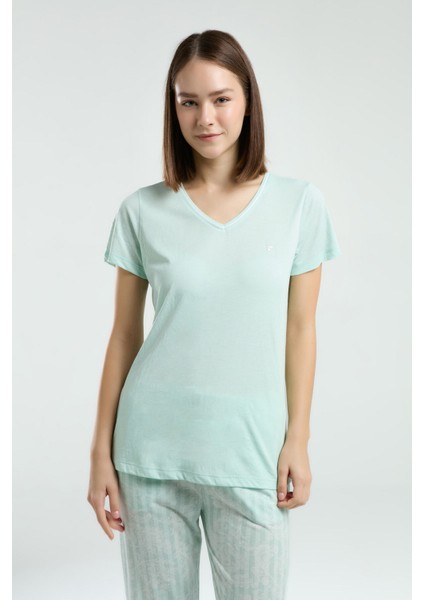 Kadın Yeşil Kısa Kol Pijama Takım fırsatları