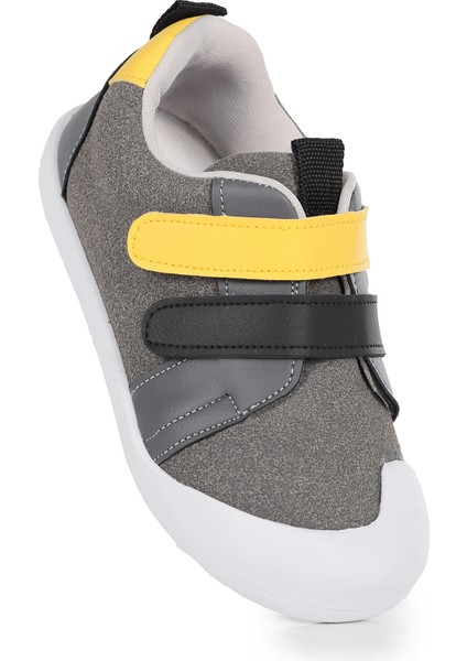 Şifu İlk Adım Cırtlı Erkek Bebek Spor Ayakkabı Gri - Sarı