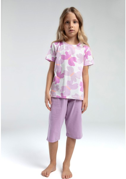 Kız Çocuk Mor Kapri Takım
