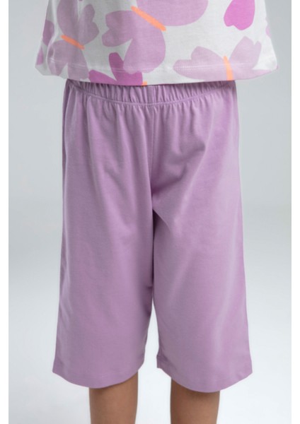 Kız Çocuk Mor Kapri Takım modelleri