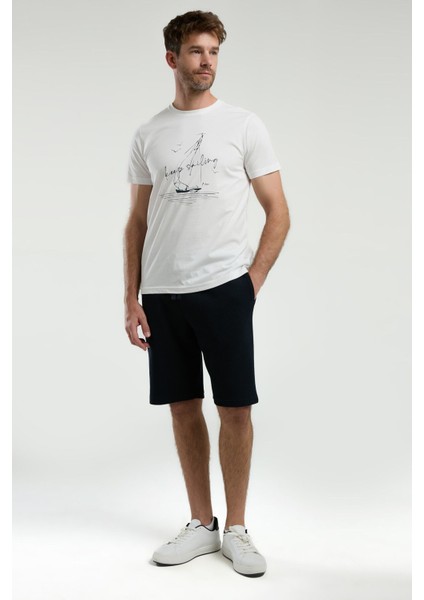 Erkek Beyaz Bermuda Takım