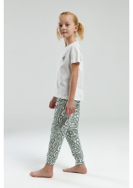 Kız Çocuk Beyaz Kısa Kol Pijama Takım modelleri