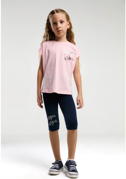 U.S. Polo Assn.. Kız Çocuk Pembe Tayt Takım