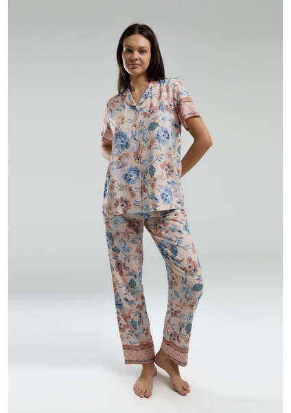 Kadın Pembe Gömlek Pijama Takım modelleri