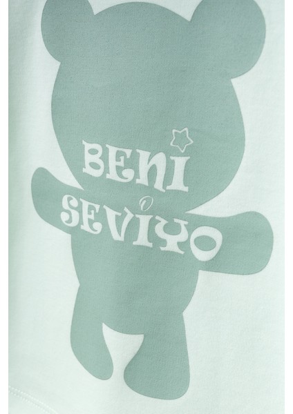 Ayıcık Baskılı Kız Bebek Pijama Takımı 2006-1
