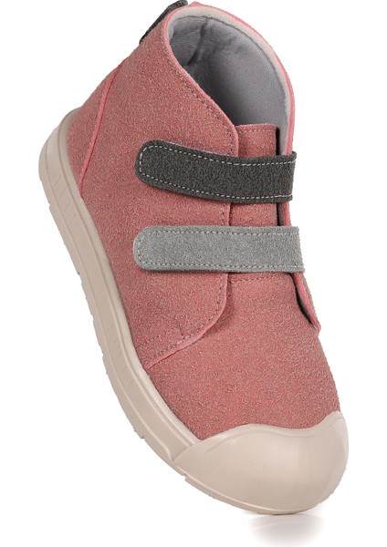 Mufasa Ilk Adım Cırtlı Kız Bebek Günlük Bot Ayakkabı Pudra - Gri