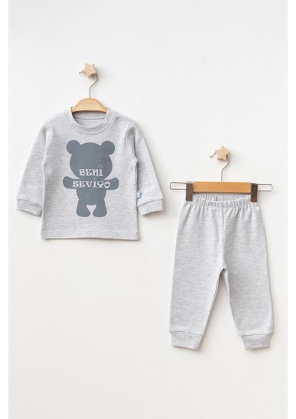 Ayıcık Baskılı Erkek Bebek Pijama Takımı 2006