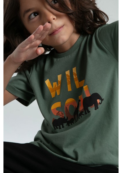 Erkek Çocuk Yeşil Kısa Kol Pijama Takım modelleri