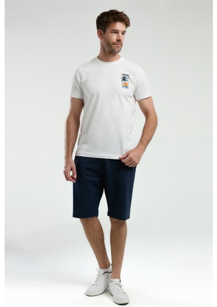 Erkek Beyaz Bermuda Takım