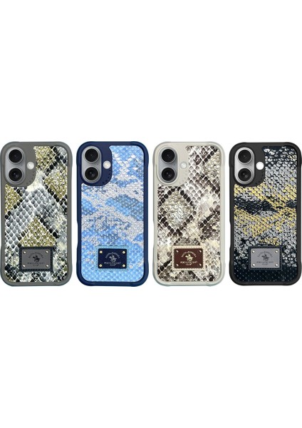 Sbprc iPhone 16 Uyumlu Kılıf Snake PU Deri Dizaynlı Mekanik Tuşlu Magsafeli Sagar Kapak