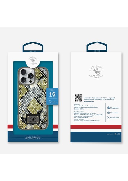 Sbprc iPhone 16 Uyumlu Kılıf Snake PU Deri Dizaynlı Mekanik Tuşlu Magsafeli Sagar Kapak