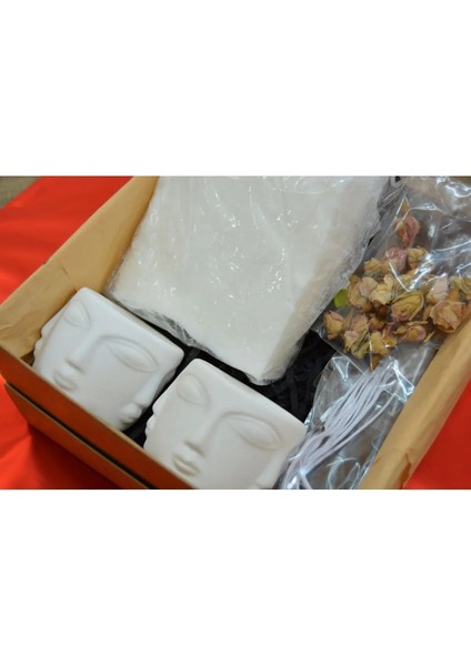 % 100 Soya Wax Mum Yapım Seti (Beton Adler Yüz Mumluk, Fitil, Gül Kurusu) modelleri