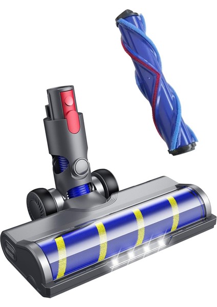 Dyson V 7/ V 8/ V 10/ V 11 Uyumlu LED Işıklı Turbo Emici Başlık ve Boru (Gri Renk)