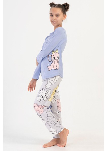 Kız Çocuk Uzun Kol Lila Pijama Takım C0T3N2O504