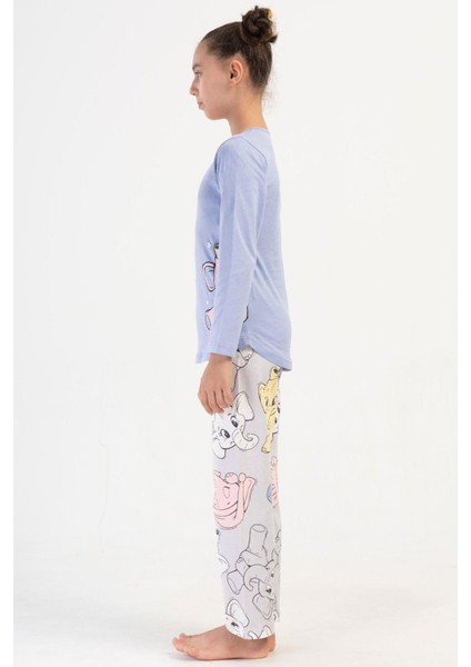 Kız Çocuk Uzun Kol Lila Pijama Takım C0T3N2O504 fiyatları