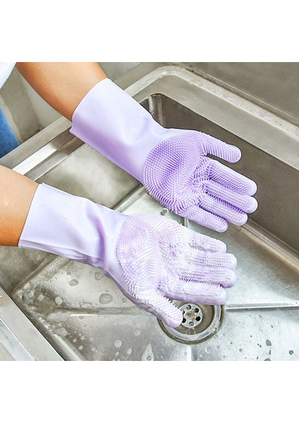 Açık Mor Tarzı 130G 1 Çift Bulaşık Yıkama Temizlik Eldiveni Silikon Kauçuk Sünger Eldiven Ev Temizleme Aracı Mutfak Temizlik Araçları (Yurt Dışından) modelleri