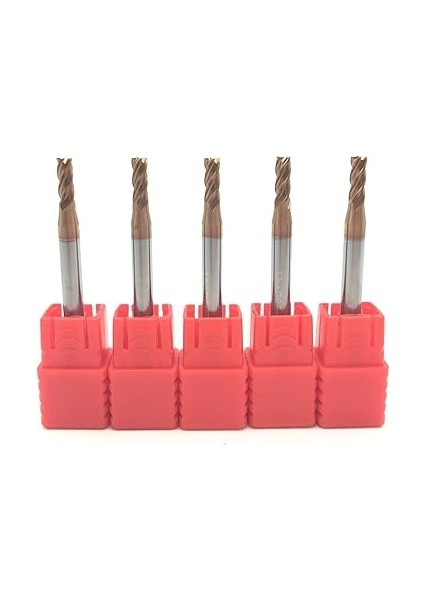 HRC55 Karbür Uç Freze Kesici Alaşım Kaplama Kesme 5X5DX50L-4F HRC55 Cnc Işleme 5X50X4T