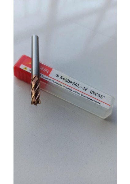 HRC55 Karbür Uç Freze Kesici Alaşım Kaplama Kesme 5X5DX50L-4F HRC55 Cnc Işleme 5X50X4T modelleri