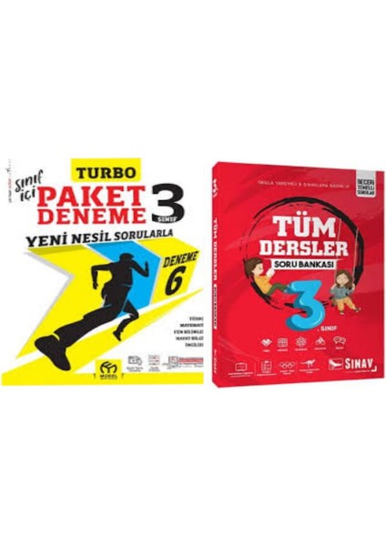 3. Sınıf Turbo Paket Deneme ve Tüm Dersler Soru Bankası