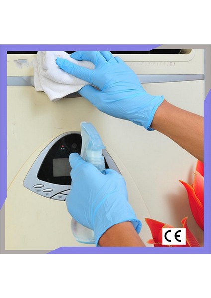 100 Adet Tarzı L Boyutu Lateks Içermeyen Mavi Nitril Eldiven Banyo Ev Temizlik Malzemeleri Dövme Sanatçıları Makyaj Berber Su Geçirmez Tek Kullanımlık Iş Eldivenleri (Yurt Dışından) fırsatları