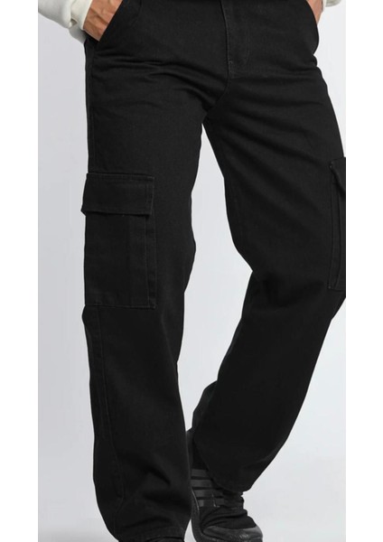 Erkek Baggy Siyah Kargo Pantolon fiyatları