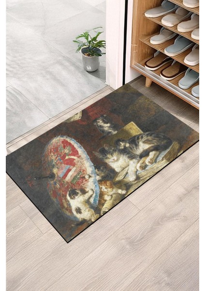 Sanat ve Kediler Kapı Önü Paspası