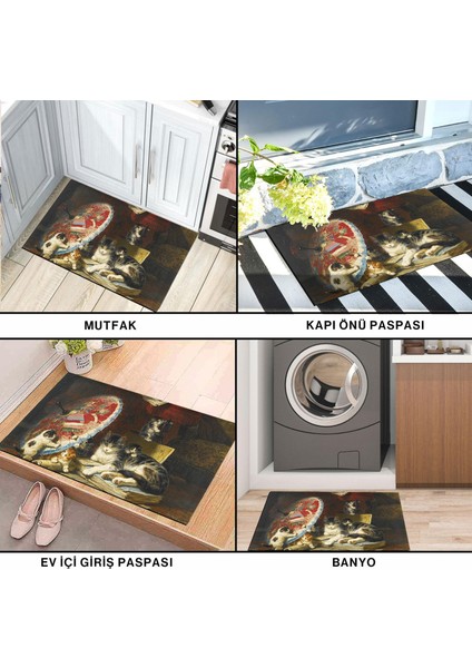 Sanat ve Kediler Kapı Önü Paspası
