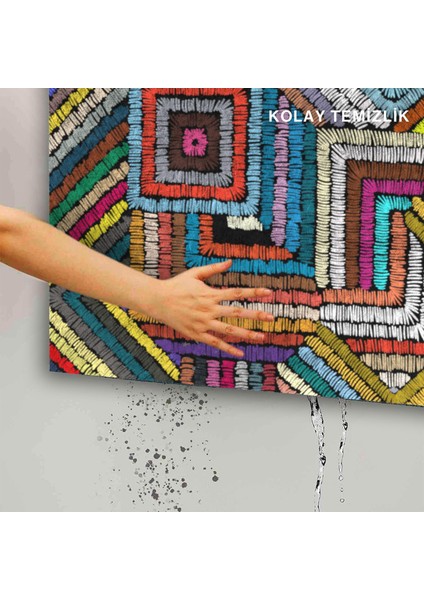 Renkli Geometrik Desen Kapı Önü Paspası