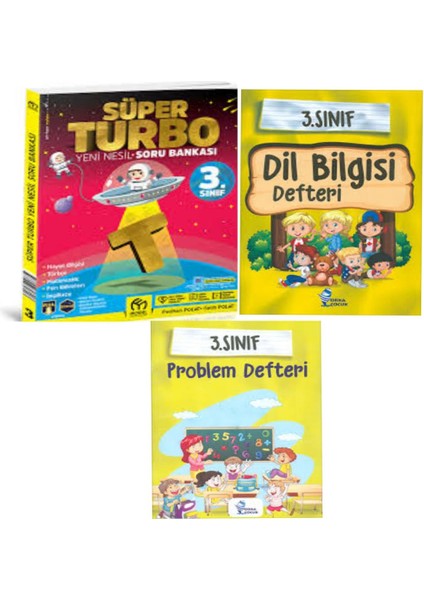 3. Sınıf Süper Turbo Soru Bankası ve Problem – Dil Bilgisi Defteri