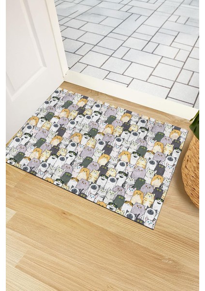 Sevimli Kalabalık Kapı Önü Paspası