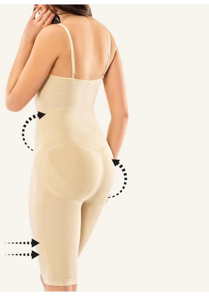 Göğüs Altı Şekillendirici Toparlayıcı Diz Üstü Bodysuit Korse