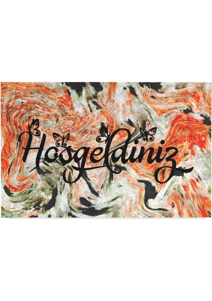 Soyut Hoşgeldiniz Kapı Önü Paspası