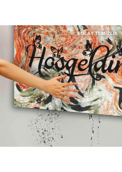 Soyut Hoşgeldiniz Kapı Önü Paspası