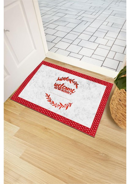 Kırmızı Karşılama Kapı Önü Paspası