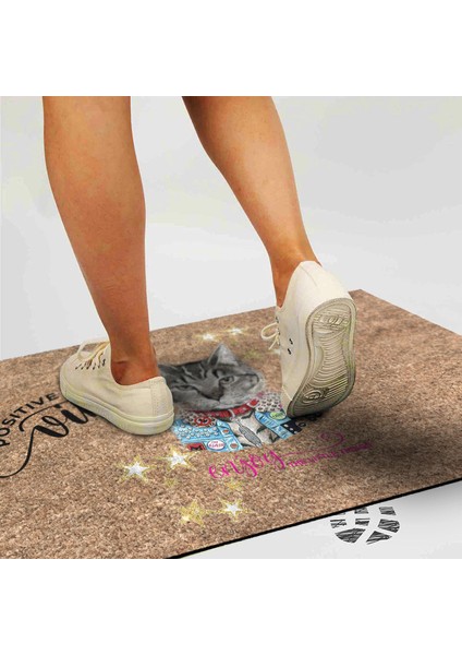 Positive Vibes Cat Kapı Önü Paspası fiyatları