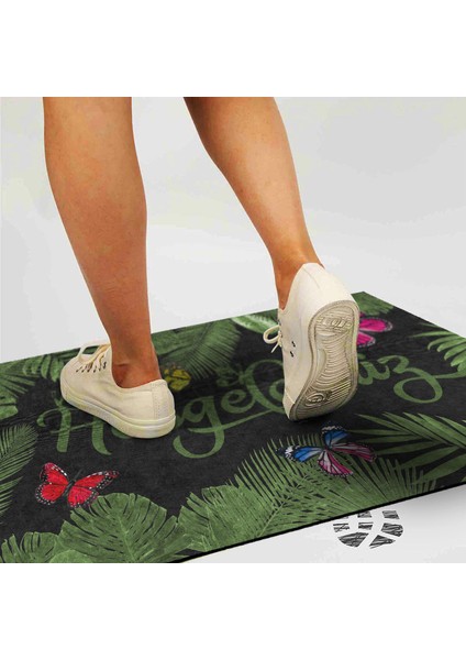 Kelebekli Hoşgeldiniz Kapı Önü Paspası fiyatları