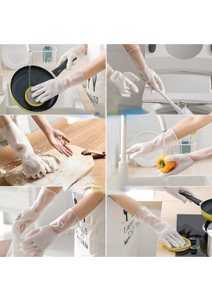 Dalga Tarzı M8.1-9 Kadın Kış Iş Eldiveni Ev Işleri Mutfak Dayanıklı Yıkama Kauçuk Bulaşık Yıkama Süet Su Geçirmez (Yurt Dışından) modelleri