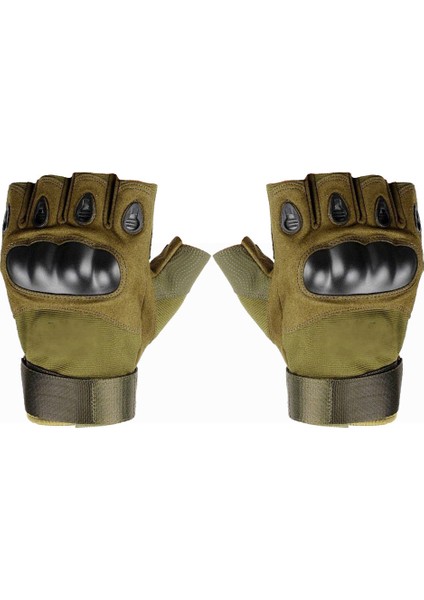 Yeşil Stil Xl Boyutu Güvenlik Askeri Savaş Eldivenleri Paintball Taktik Atış Av Yarım Parmak Nefes Alabilen Eldivenler Anti Kesici Açık Hava Binicilik Sporları (Yurt Dışından)