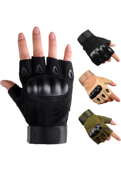 Yeşil Stil Xl Boyutu Güvenlik Askeri Savaş Eldivenleri Paintball Taktik Atış Av Yarım Parmak Nefes Alabilen Eldivenler Anti Kesici Açık Hava Binicilik Sporları (Yurt Dışından) fırsatları