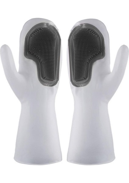 Gri Tarzı 31X14CM Sihirli Silikon Fırça Bulaşık Yıkama Eldiveni Mutfak Temizleyici Silikon Eldiven Temizlik Eldiveni Bulaşık Yıkama Eldiveni Sihirli Eldiven (Yurt Dışından)