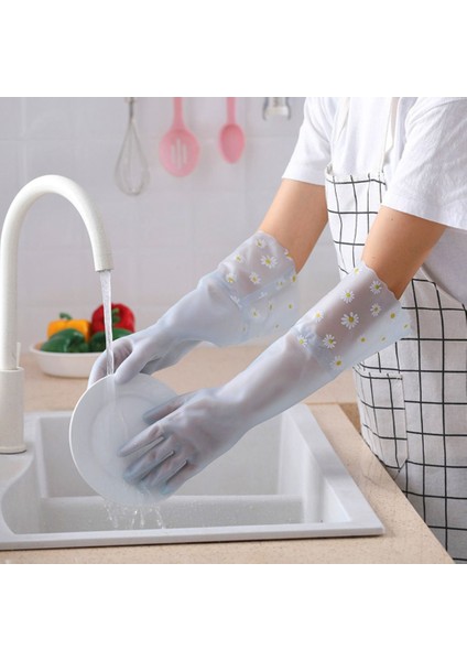 Mavi-Sıkı Tarzı Dayanıklı Su Geçirmez Elastik Silikon Eldiven Premium Tekrarlanabilir Kauçuk Eldiven Ev Mutfak Temizlik Eldiveni (Yurt Dışından) fiyatları