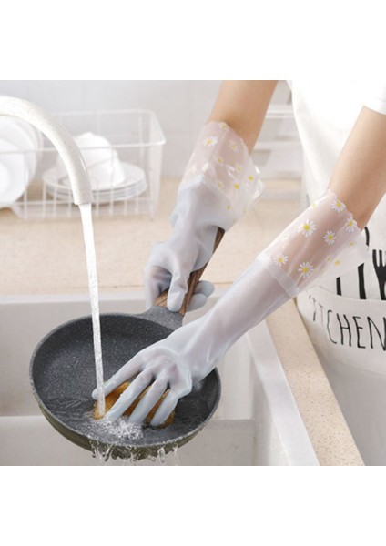 Mavi-Sıkı Tarzı Dayanıklı Su Geçirmez Elastik Silikon Eldiven Premium Tekrarlanabilir Kauçuk Eldiven Ev Mutfak Temizlik Eldiveni (Yurt Dışından) indirimleri