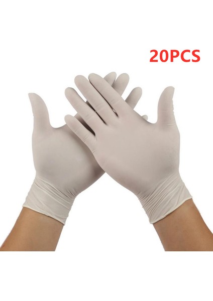 Beyaz 20PCS Tarzı M Boyutu 10 Adet Tek Kullanımlık Eldiven Lateks Kauçuk Nitril Eldiven Ev Bahçe Temizlik Eldiveni Beyaz Siyah Mavi Eldiven (Yurt Dışından)