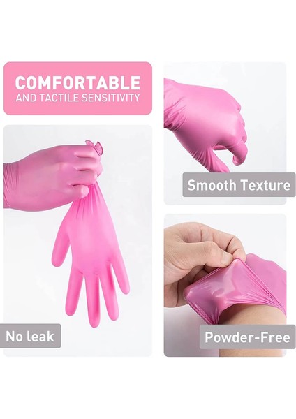 150G Pembe Eldiven Tarzı L Boyutu Tek Kullanımlık Nitril Eldiven Bahçe Iş Eldiveni Su Geçirmez ve Yağ Geçirmez Mutfak Bulaşık Ev Temizlik Araçları (Yurt Dışından)