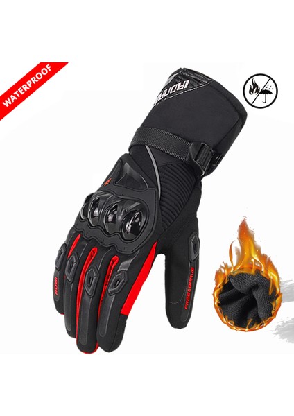 Wn 0-1 Kırmızı Eldiven Stili M Boyutu Kış Motosiklet Eldiveni Su Geçirmez Gant Moto Sıcak Erkek Tam Parmaklı Moto Eldiven Dokunmatik Ekranlı Guantes Motorcu Eldiveni (Yurt Dışından)