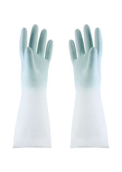 Mavi Stil M Boyutu Silikon Temizlik Eldiveni Bulaşık Eldiveni Sünger Bulaşık Yıkama Lastik Eldiven Temizlik Araçları Mutfak Eldiveni (Yurt Dışından)